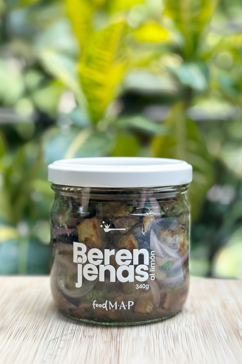 Berenjenas al limón con tapa blanca
