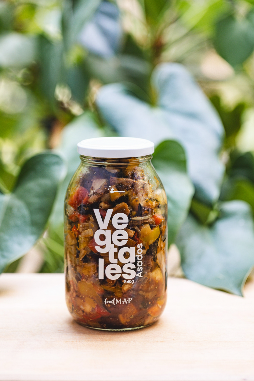 Vegetales Asados con tapa blanca