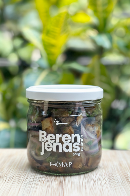 Berenjenas al limón con tapa blanca